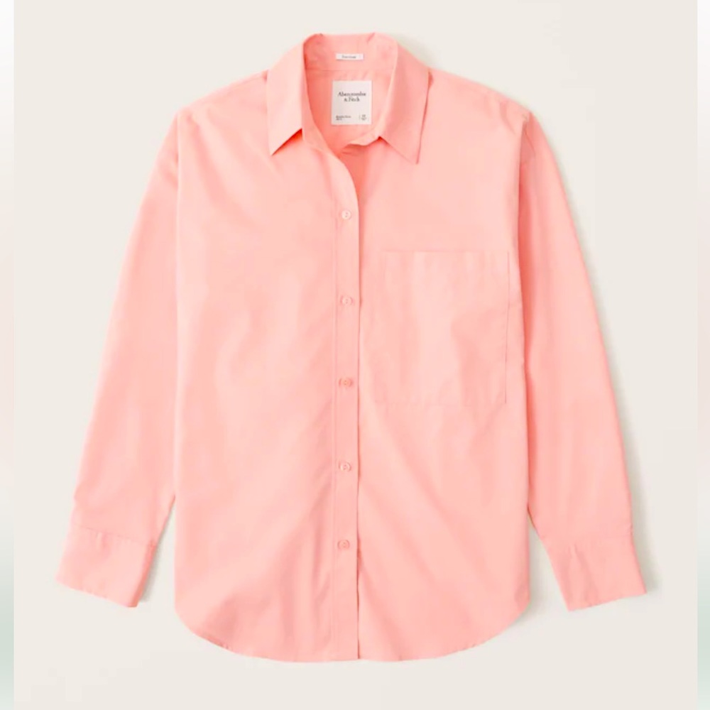A&F Oversized Poplin Button-Up Shirt